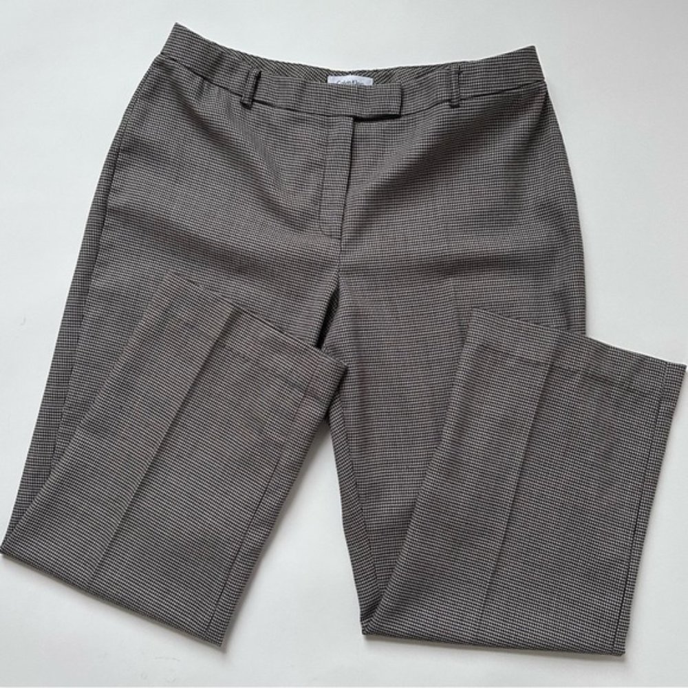 Calvin Klein 98% Wool Houndstooth Classic Trousers Pants size 14 or XXL